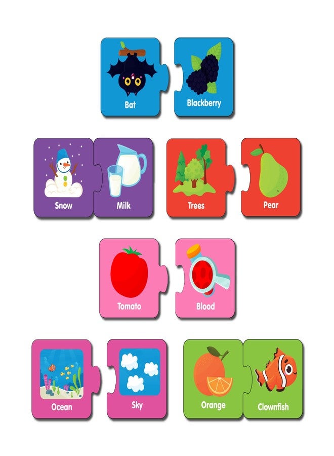 YaYplay Yay Play Color Match 2 Piece Wooden Jigsaw Puzzle, Set of 6 Wooden Puzzle for Kids, Montessori Early Educational Pre School Puzzle Toys for 2+ Years Kid - Image 2
